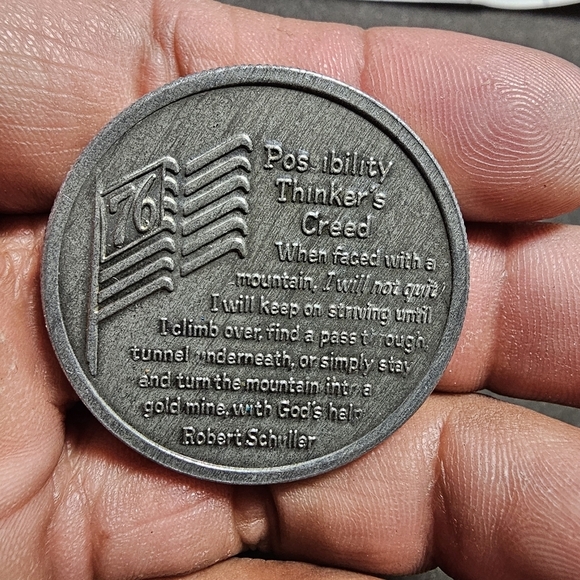 1776-1976 In God We Trust/Possibility Thinker’s Creed Schuller Quote Medal Token - Picture 1 of 7